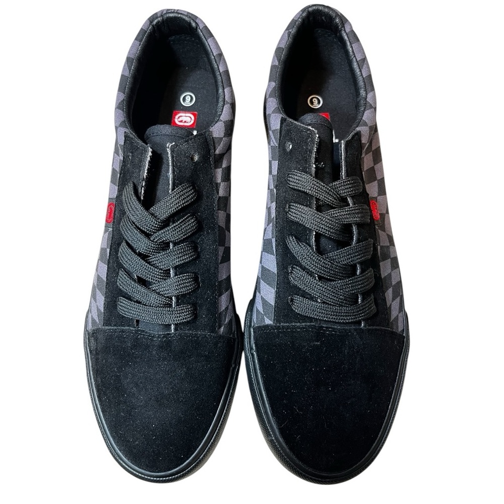 Ecko  Unltd Men's Black and Grey Checker Stevens Low Tops. New